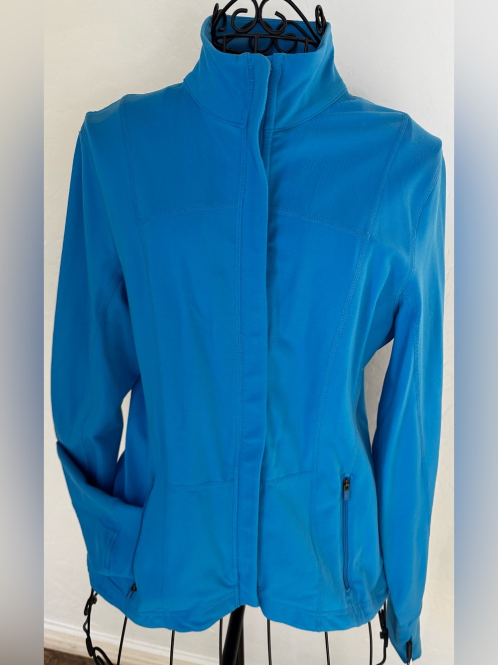 Calvin Klein Turquoise Blue Zip-Up Utility Jacket
